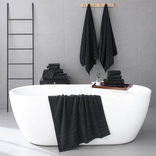 16-Piece Bath Towels Set, 100% Cotton Thick Soft Highly Absorbent Durable, Quick Dry, Bathroom Towels Set (4 Bath Towels, 4 Hand Towels, 8 Washcloths) - Perfect for Daily Use - Image 7