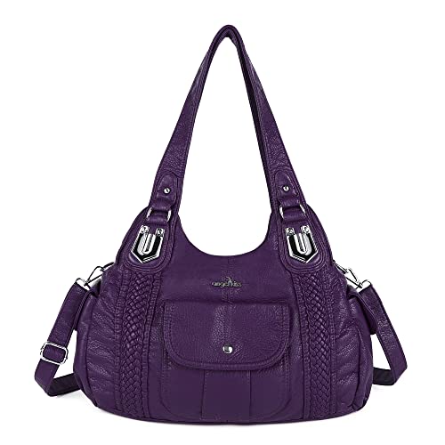 Image of Angel Kiss Purses and Handbags for Women Washed Vegan Leather Crossbody Hobo Satchel Shoulder Tote Purse