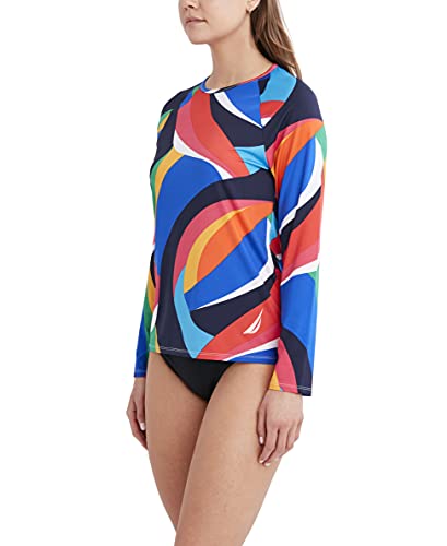 Image of Nautica Women's Long Sleeve Rashguard - Quick-Dry, UPF Protection, Swim Shirt, Pool, Beach, Hiking, Yoga, Volleyball
