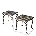 Christopher Knight Home Mckinley Outdoor Cast End Tables, 2-Pcs Set, Shiny Copper