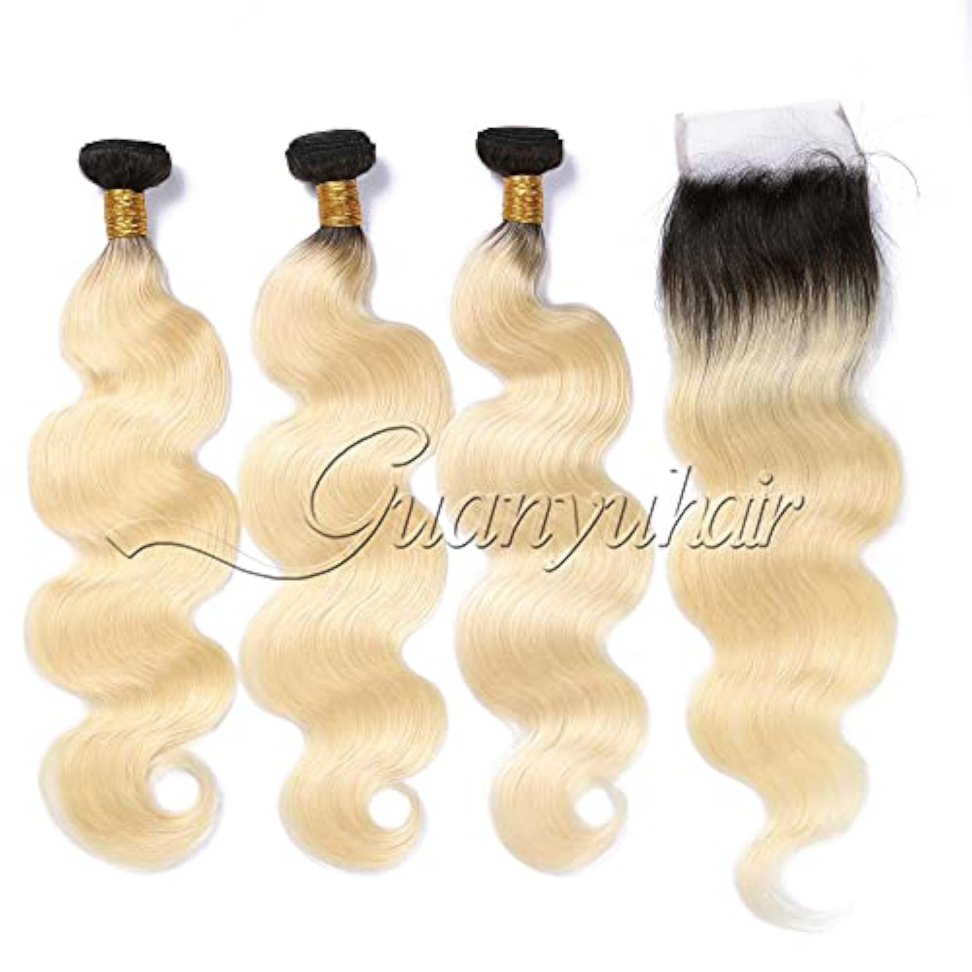 8A Ombre Brazilian Remy Human Hair Extensions, 3 Bundles