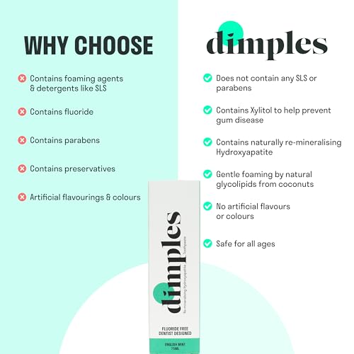 Dimples Hydroxylapatit-Zahnpasta, remineralisierend, englische Minze, 75 ml – Bild 5