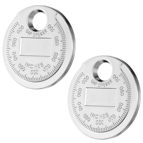 2pcs Spark Plug Gap Tool Spark Plug Measuring Tool Measuring Wire Spark-Plug Gap Gauge Tools Scaled From 0.020 To 0.100 Inch Universal Zinc Gaps Measurings Tools Car Accessories For Quick Reading