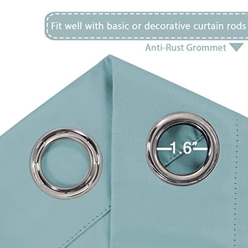 Image of H.VERSAILTEX Blackout Patio Curtains 100 x 108 Inches for Sliding Door Extral Wide Blackout Curtain Panels Thermal Insulated Room Divider - Grommet Top, 9' Tall by 8.5' Wide - Mineral Blue