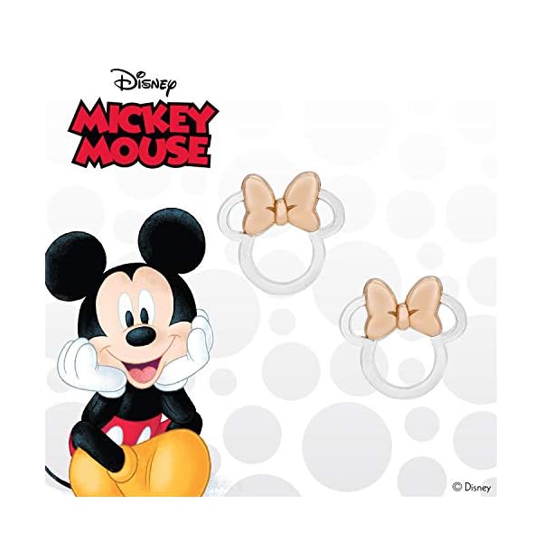 Disney Minnie Mouse Jewelry, Minnie Silhouette Stud Earrings, Two Tone, Sterling Silver