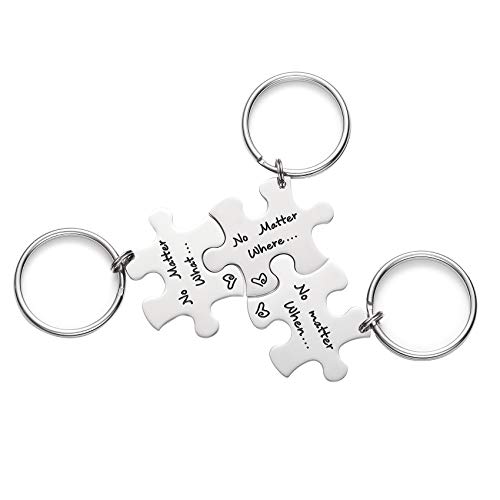 LParkin Schlüsselanhänger mit Aufschrift No Matter What No Matter Where, für beste Freunde, lange Distanzen, Freundschaftsbeziehung, Geschenk, poliert, 2 Stück