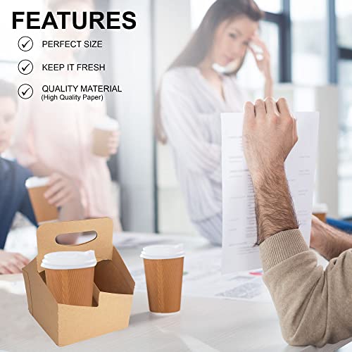 Mt Products Kraft Drink Carrier With Handles Holds Up To 4 Cups Of 20 Oz. Each - Great For All Your Beverage Needs (15 Pieces) - Made In The Usa #TOP4