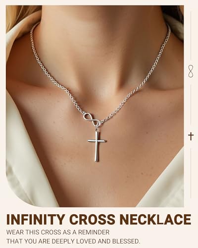 Infinity Cross Necklace, Confirmation Gifts for Teen Girls Catholic Christian Religious Gifts for Women2