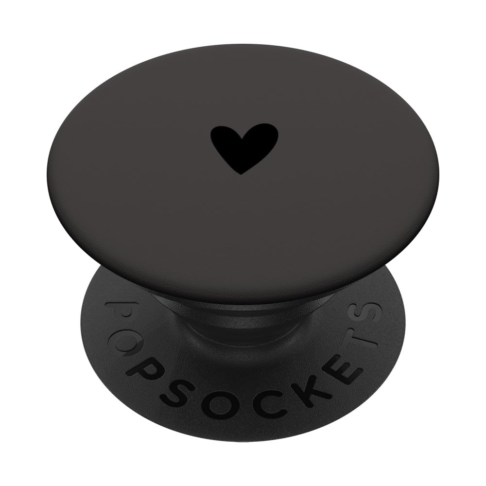 Black Gray Minimalist Heart PopSockets Adhesive PopGrip