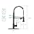 PAKING Drinking Water Faucet, Kitchen Faucet, Kitchen Sink Faucet, Water Filtration Faucet, Sink Faucet, Pull-Down Kitchen Faucets, Bar Water Filter Faucet, Matte Black, Stainless Steel, PB1030
