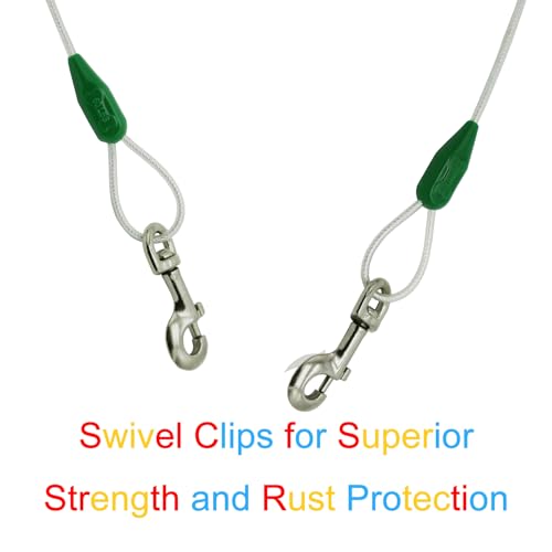 Petest 30ft Reflective Tie-Out Cable for Medium Dogs Up to 60 Pounds - Thumbnail 4
