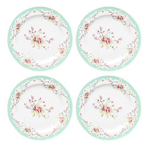 Gracie China by Coastline Imports Green Vintage Rose Porcelain De...