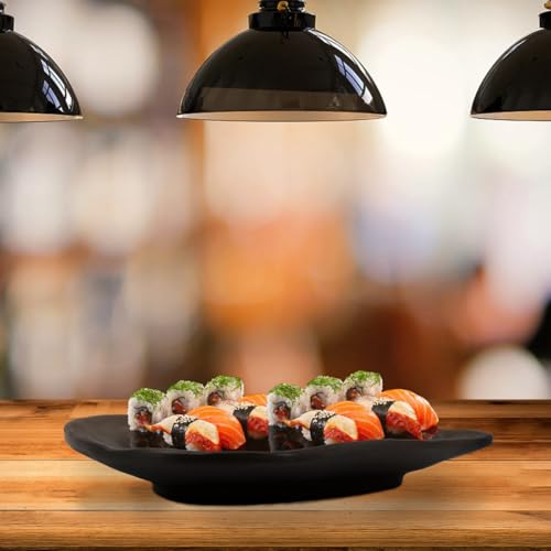 Platos de sushi de melamina negra 2 piezas miniatura 5