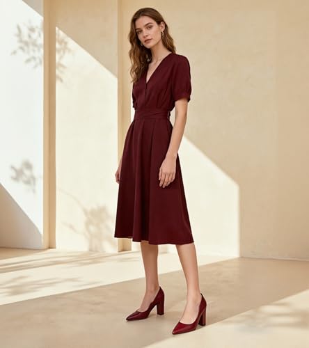 Image of JOY IN LOVE Chunky Heels for Women Pointed Toe Pumps | 3.5 inch High Block Heels, Work Pumps, Party Dress Shoes
