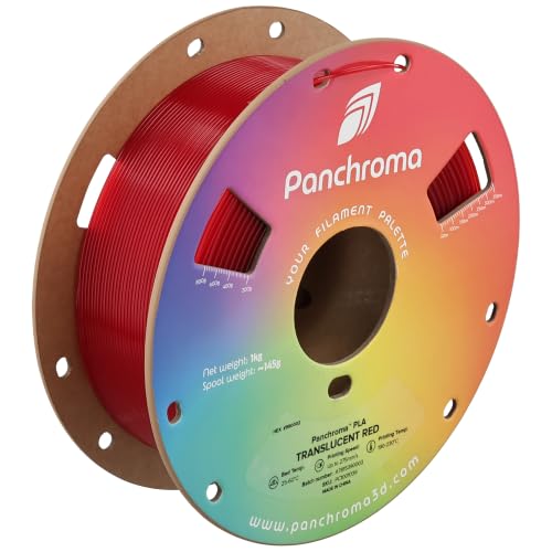 Image of Polymaker Panchroma Translucent PLA Filament 1.75mm, 1kg, Red | Neatly Wound, Semi Transparent PLA, Easy Print & Smooth Feeding, Compatible with Bambu Lab & Most 3D Printers