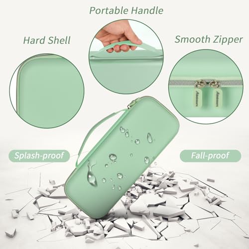 Image of Steamer Case Compatible with Jack & Rose Portable Travel Steamer for Clothes, Handheld Steamer & Iron Carrying Storage Bag Organizer with Mesh Pocket for Accessories-Box Only (Lighting Green)