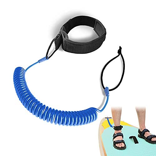 JEEZAO Surfboard riem, kajak en stand up peddel board longboard, surfen voet touw voor alle soorten bodyboard (blauw)