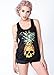 Pretty Attitude Women's Pineapple Skull Shirt Gothic Skeleton Tank Top Large