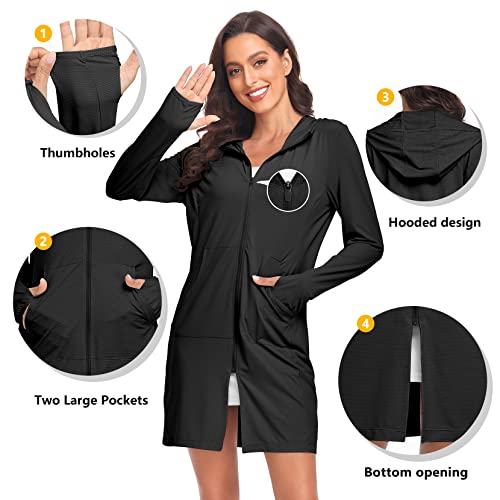 Dayoung ZIPPER CLOSURE Women'S Upf 50+ Uv Sun Protection Long Jacket Full Zip Hoodies Lightweight Hiking Long Sleeve Shirts Outdoor Performance thumb #3