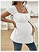 MakeMeChic Women's Maternity Clothes Square Neck Short Sleeve Eyelet Embroidery Pregnancy Summer Tops White X-Large