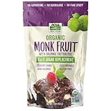 NOW Foods, Organic Monk Fruit With Erythritol Powder, 1 to 1 Sugar Replacement, 1-Pound