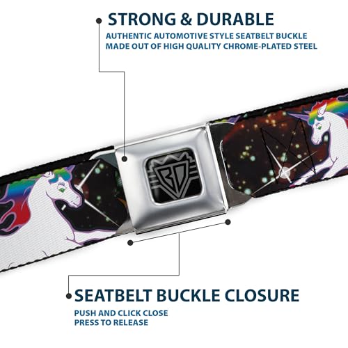 Image of Buckle-Down Seatbelt Belt - Unicorn Universe - 1.0 inch Wide - 20-36 Inches in Length