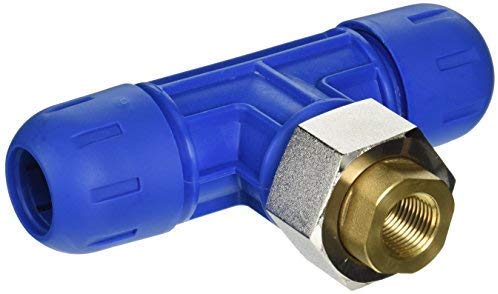 RAPID AIR FASTPIPE REDUCING TEE FOR FASTPIPE ALUMINUM TUBING, PIPING X FEMALE NPT, COMPRESSED AIR PIPING PIECE (F1009 1/2" FNPT)