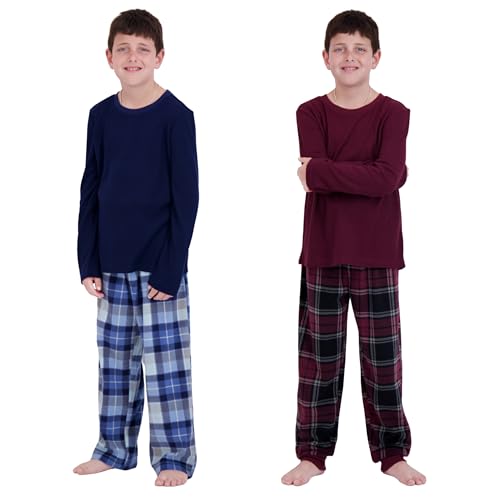 Image of US Angels Pajamas Set for Boys, 4-Piece Set, Short Sleeve Shirt with Pajama Shorts