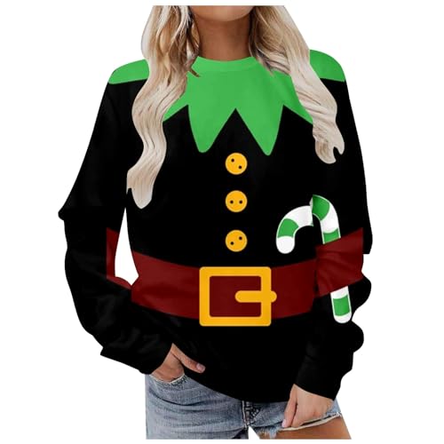 Sweatshirt de Noël mignon femme en polaire douce couleur or taille S