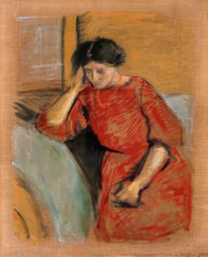 Poster Elisabeth en robe rouge August Macke pour décoration salon moderne