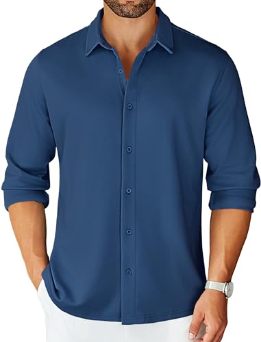 Amazon.com: COOFANDY Men's Long Sleeve Button Down Shirts Stretch