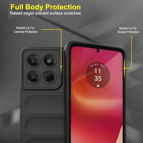 Image of Zapcase Back Case Cover for Motorola G37 5G | Compatible for Motorola G37 5G Back Cover | Liquid Silicon Magic Case with Camera Protection | Black