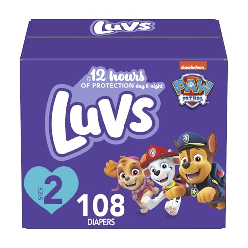 Image of Luvs Size 2 Baby Diapers, Platinum Protection Bluey Diapers for Day & Night, Size 2, 108 Count (Packaging May Vary)