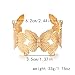 Vintage Flower Butterfly Bracelet Chunky Gold Cuff Bracelets for Women Wide Open Cuff Bangles Statement Bracelet Jewelry Hollow Wide Cuff Bracelet (Gold Butterfly)