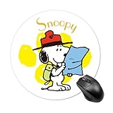 スヌーピー ゲーミングマウスパッド マウスパッド 丸型 光学式マウス対応 防水 洗える 滑り止め 耐久性が良い 清潔しやすい ゴム製 オフィス/ゲーム用 おしゃれ 可愛い アニメ キャラクター 男女兼用 直径20cm（黄色）
