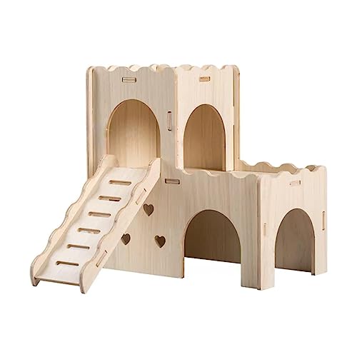 ANKROYU Holzzaun Für Hamster 50cm - Natürliches Versteck & Spielbereich