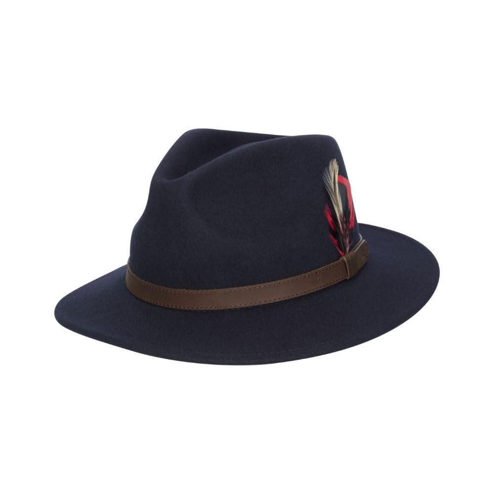 Walker And Hawkes Unisex Navy - Wool Felt Howick Hat - M (58Cm)