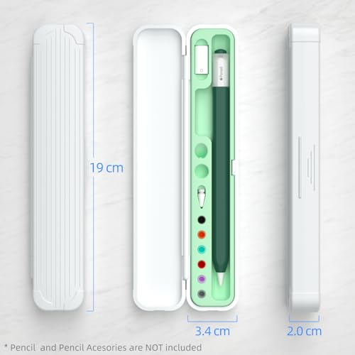 Image of AZF Hard PC&Silicone Magnetic case for Apple Pencil case(Apple Pencil Pro /2nd Gen /1st / (USB-C) and Samsung Galaxy S-Pen Series Pencil Protection Carrying Case. (Mint)