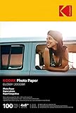 KODAK Photo Paper Gloss 4 X 6, 100 count, 52lb-200 g/m 2 - 8.5MIL (41180-1743327)