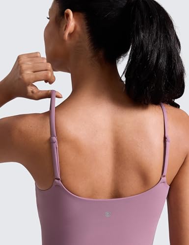Image of CRZ YOGA Butterlift Scoop Neck Crop Tank Top | Medium Support, Removable Pads, Yoga, Buttery Soft, Adjustable U Back, Longline Sports Bras for Women