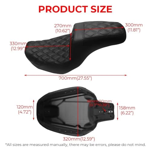 Asiento doble para Harley Dyna Street Bob y Fat Bob 2006-2017 2