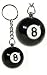 2 Pieces Number Eight Pool Ball Billards Key Chain