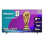 Hisense 55QD7QFM - 55" 4K Smart Mini-LED Fire TV (2025 Model), QLED Color, 60Hz Game Mode PRO, Dolby Vision, Dolby Atmos, AI Smooth Motion with MEMC, Alexa Built in with Voice Remote