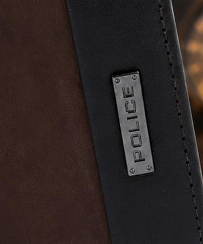 Image of Police Men's Genuine Leather Bifold Wallet with Coin Pocket | 4 Card Slots | Slim Wallet| 2 slip in pockets |Gift box packaging