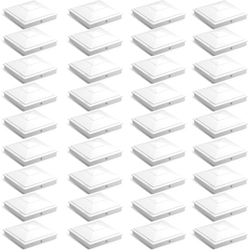 SIEDiNLAR 4x4 Pyramid Post Caps Waterproof Outdoor 4x4 Post Cover, Fits 4x4 3.5x3.5 Vinyl Wood Posts for Fence Deck Mailbox Patio (White, 36 Pack)