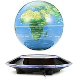 磁気浮上 地球儀 6インチ 英語 世界地図 浮遊・回転型の地球儀 自動回転型 飾り用品 文房具 学用品 (6インチ)