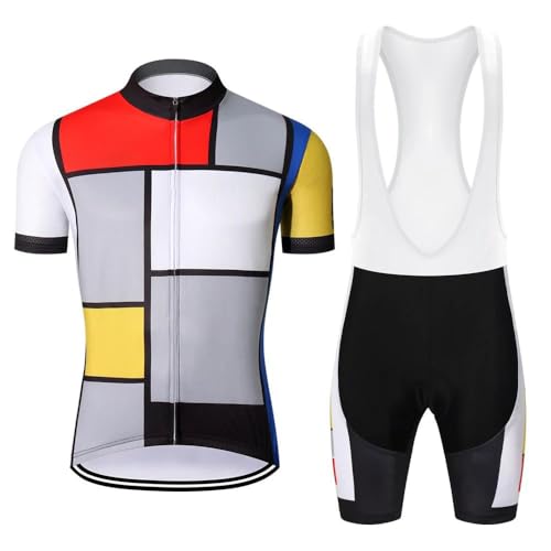 KINTPP Ciclismo Maillot Hombres Verano Jersey + Pantalones Manga Corta Ciclismo Conjunto de Ropa Respirable para Deportes al Aire Libre Bicicleta