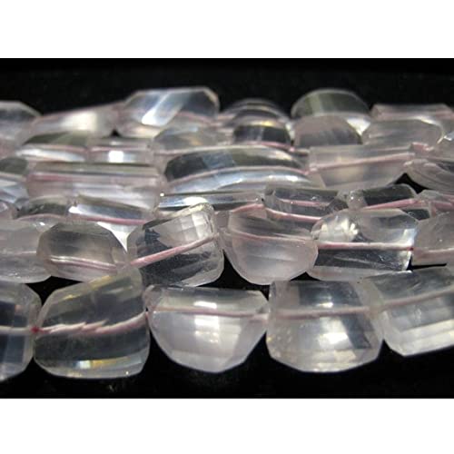 Quartz rose naturel step cut 22mm pour réparer et créer des colliers