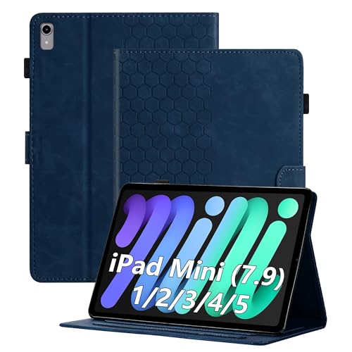 Cicili Funda con tapa para iPad mini de 7,9 pulgadas, con función atril, piel sintética, color azul