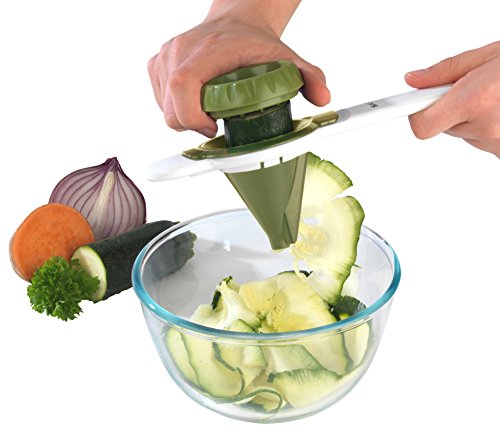 Salter BW05371 Handheld 2-in-1 Spiralizer, White/Green